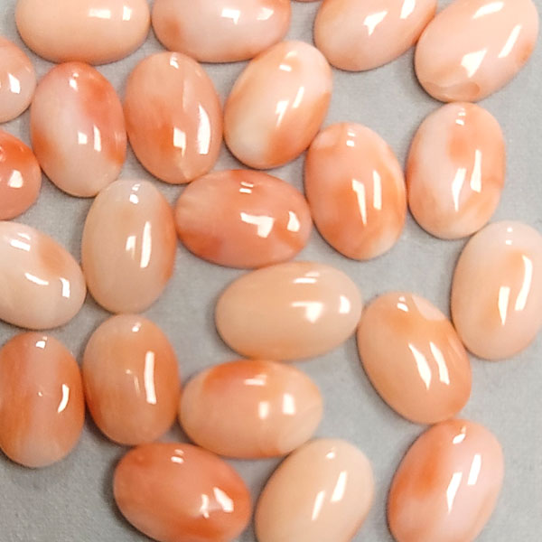 09X13MM OVAL CABOCHON  NATURAL PINK CORAL